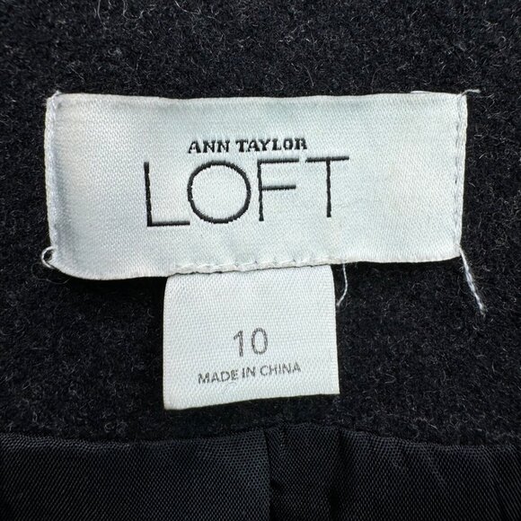 Ann Taylor Loft Womens Size 10 Button-Front Black Peacoat (Rare find) - Picture 3 of 7